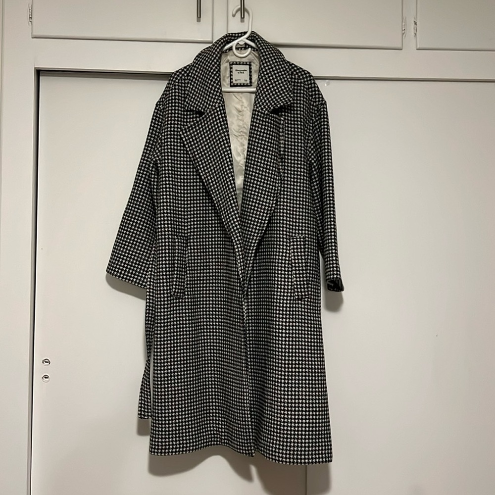 Abercrombie Wool Houndstooth Oversized Coat